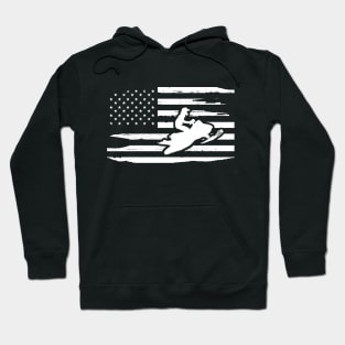 Snowmobile  and american flag Hoodie